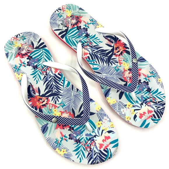 Roxy Shoes - ROXY Flip Flops Thongs Sandals Navy White 9 / 10
